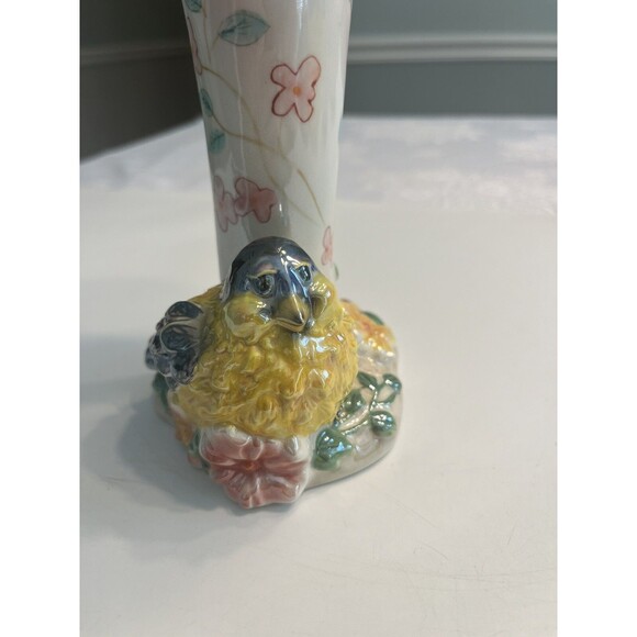 A Birds Flight Goldfinch Floral Iridescent Ceramic Vase - Picture 4 of 14